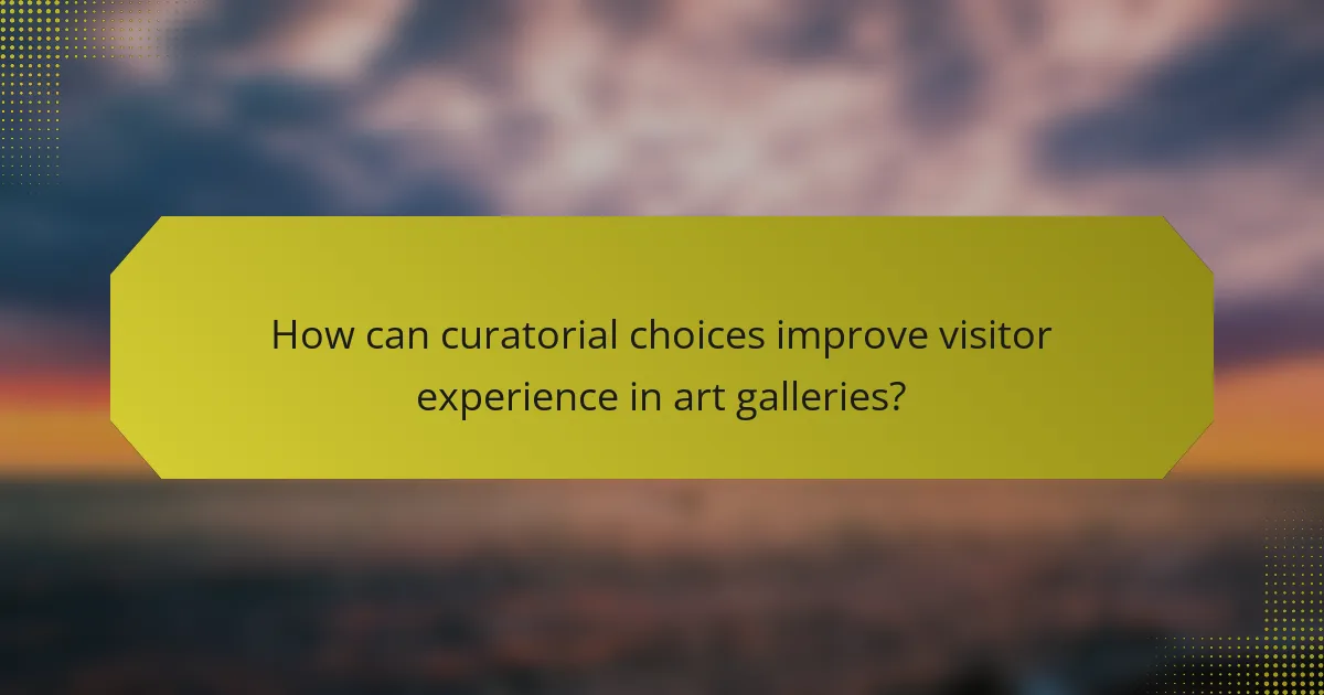 How can curatorial choices improve visitor experience in art galleries?