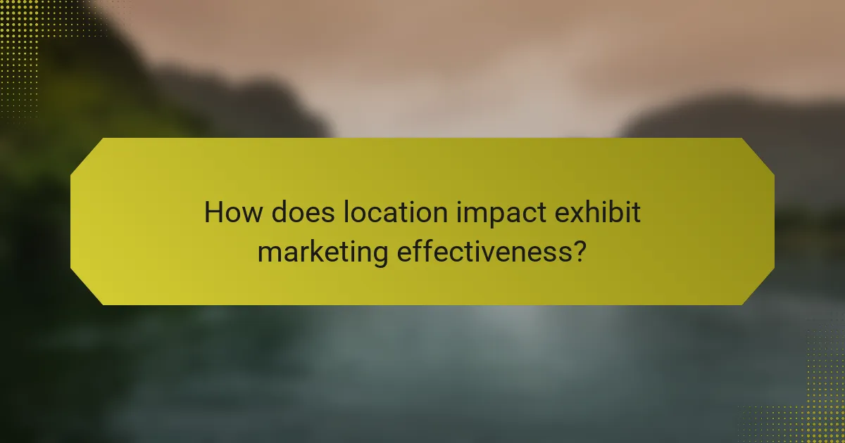 How does location impact exhibit marketing effectiveness?