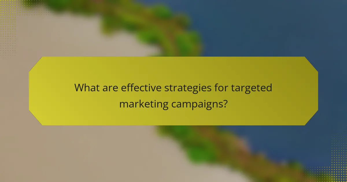 What are effective strategies for targeted marketing campaigns?