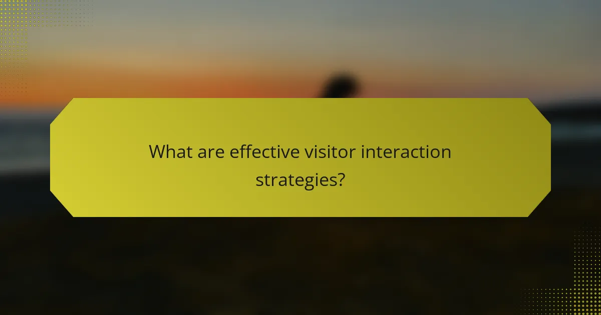What are effective visitor interaction strategies?