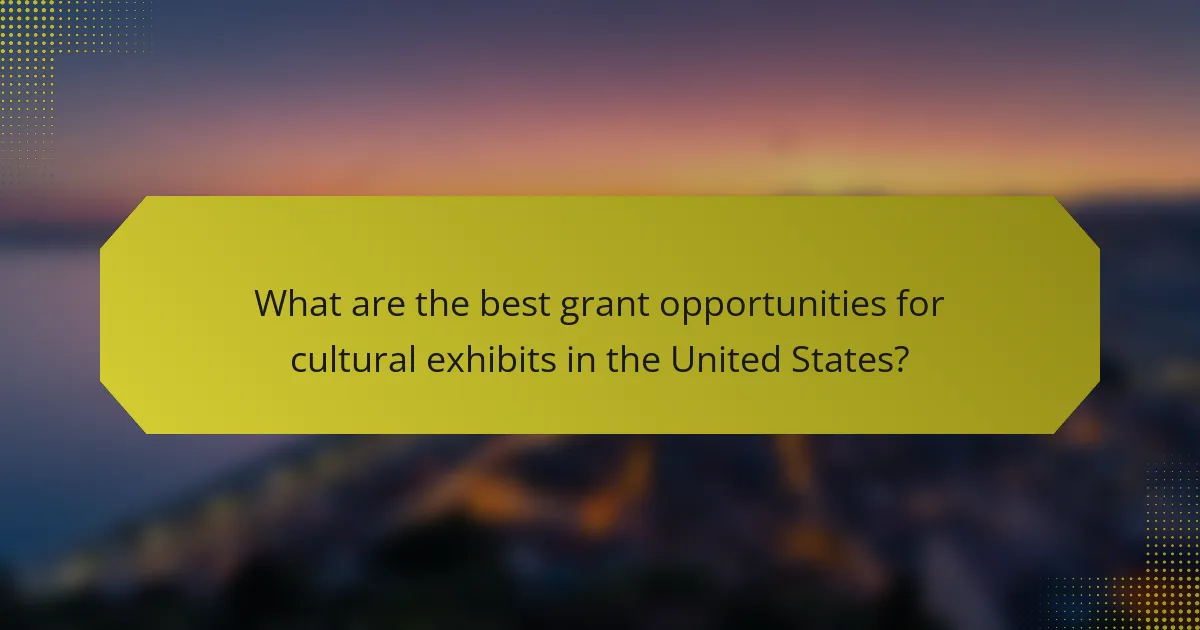 What are the best grant opportunities for cultural exhibits in the United States?