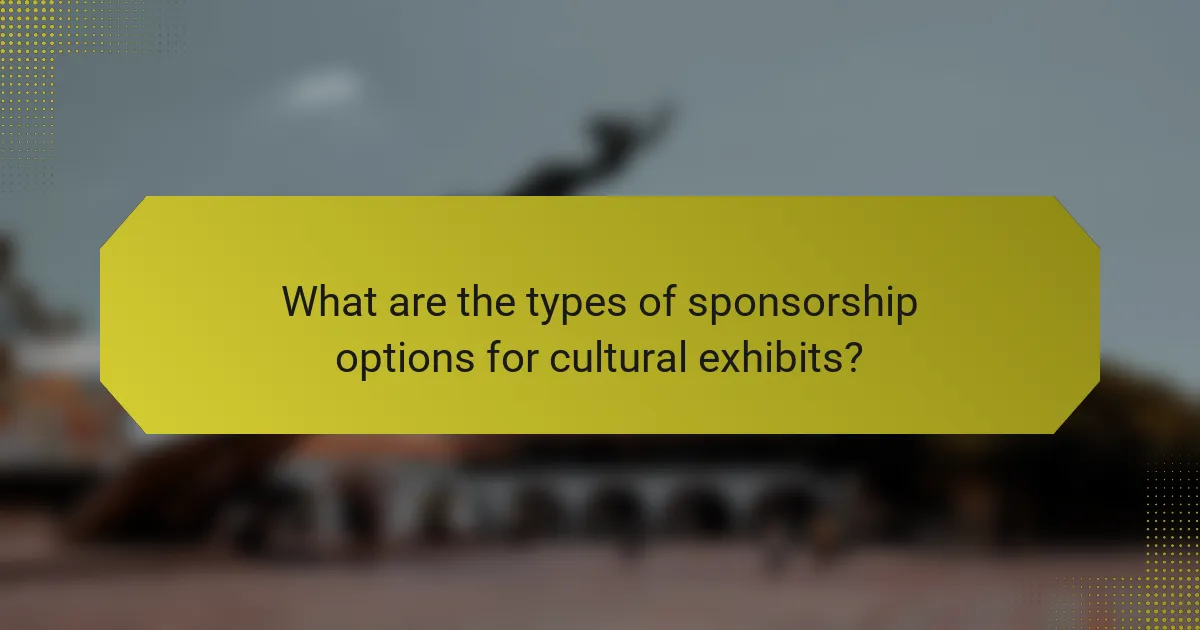 What are the types of sponsorship options for cultural exhibits?