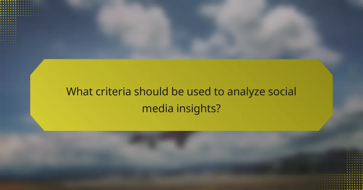 What criteria should be used to analyze social media insights?