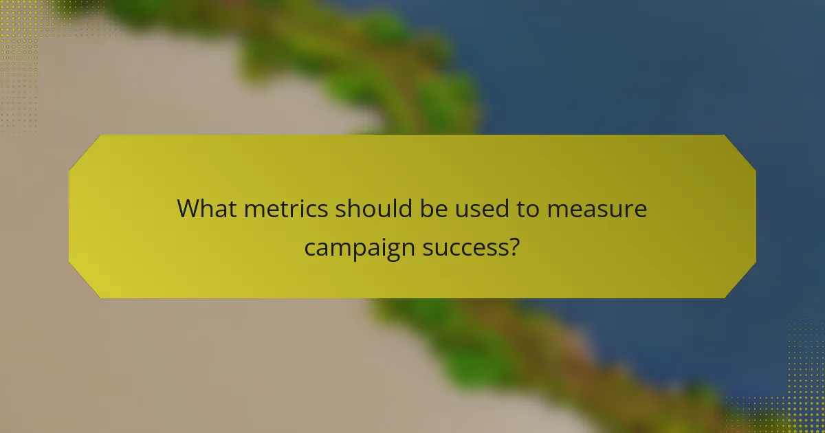 What metrics should be used to measure campaign success?